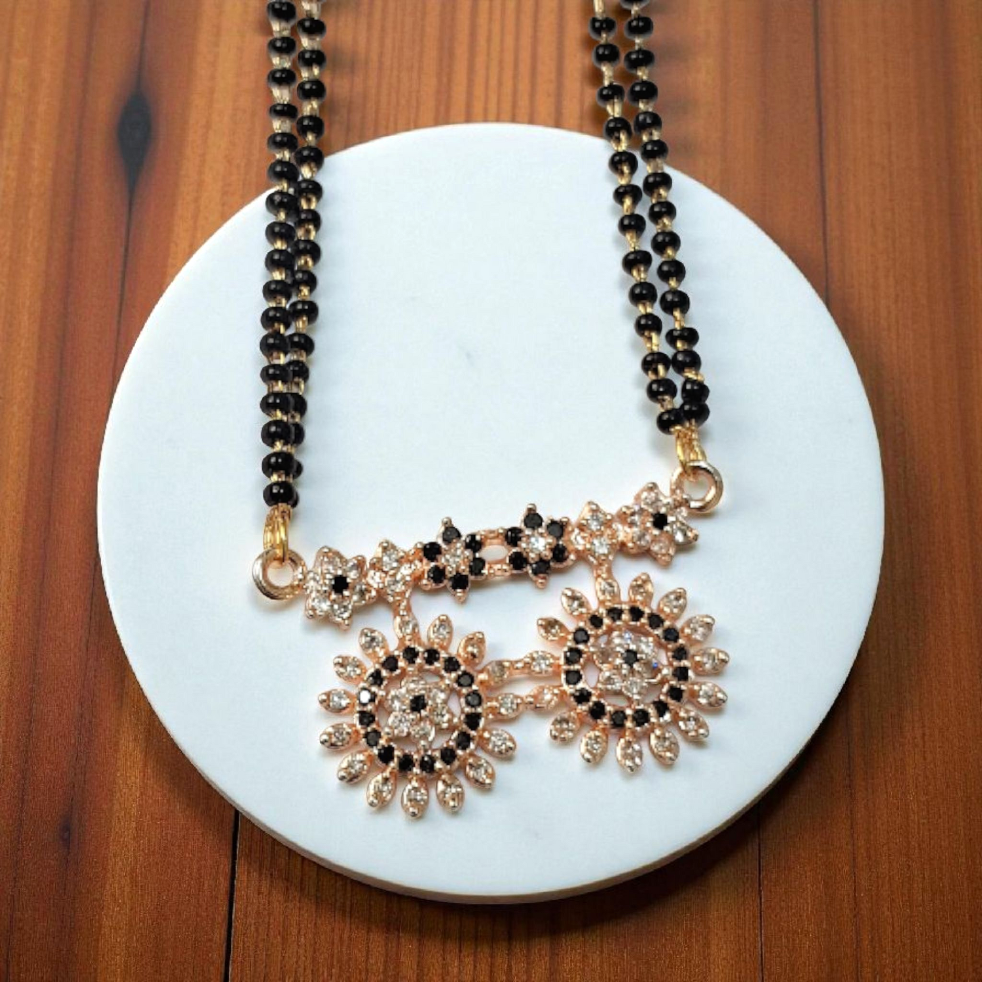 Leela Gold Plated Floral Short Mangalsutra | Daily Wear Mangalsutra for modern brides