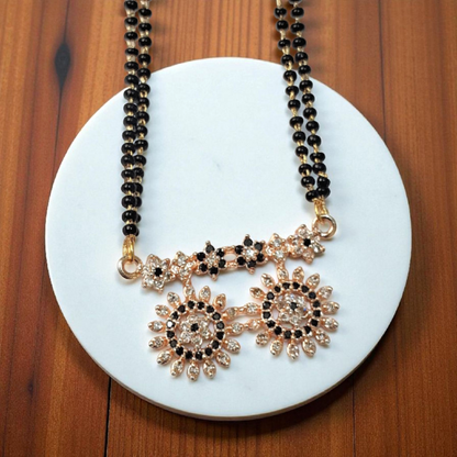 Leela Gold Plated Floral Short Mangalsutra | Daily Wear Mangalsutra for modern brides