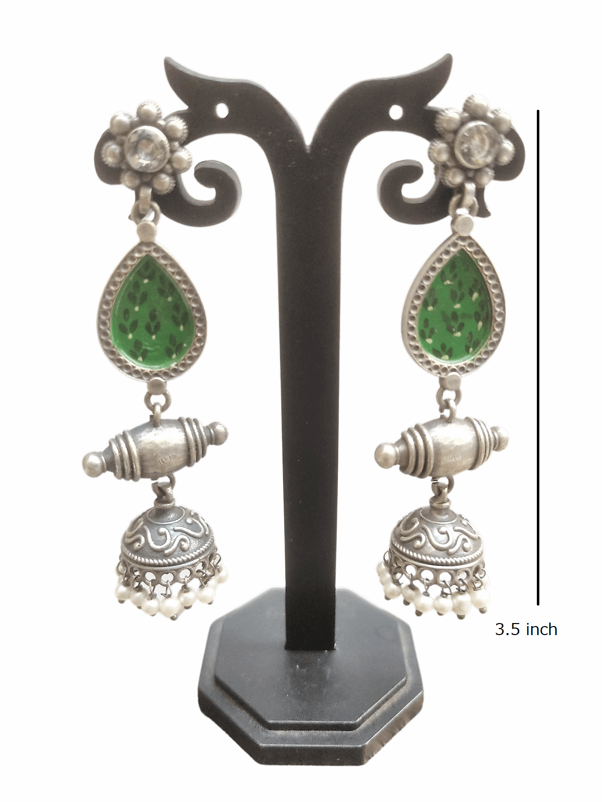 Manah oxidised jhumka