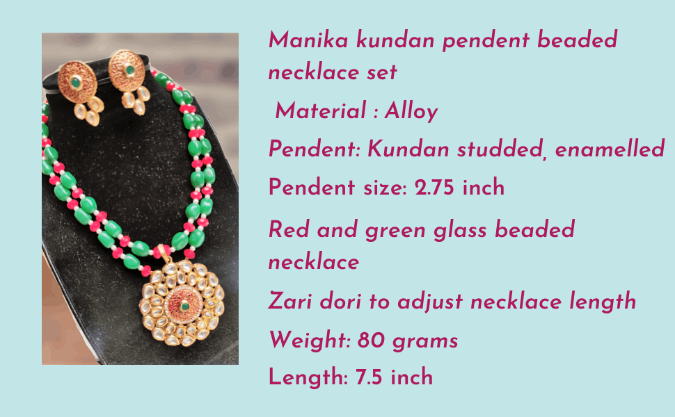 Manika kundan-bead necklace set