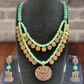 Maya green beaded oxidised necklace set