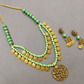 Maya green beaded oxidised necklace set