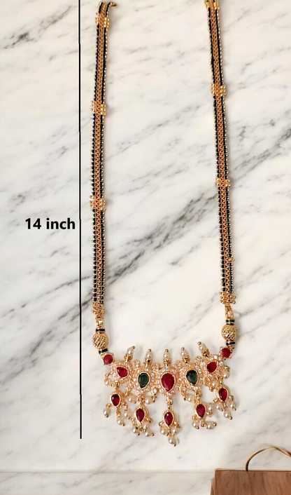 Maya ethereal gold plated long mangalsutra set