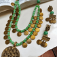 Maya green beaded oxidised necklace set