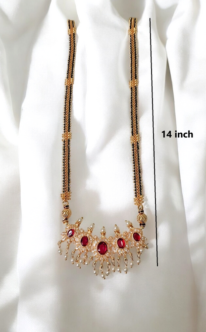 Maya regal gold plated long mangalsutra set