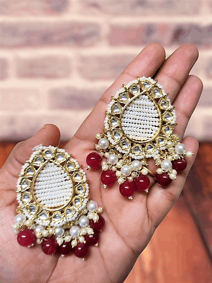 Chaaya beady maroon studs