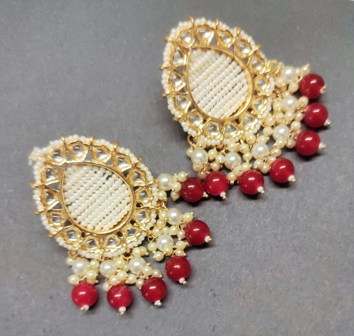 Chaaya beady maroon studs