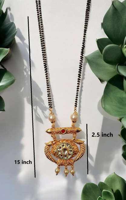 Mira bliss antique gold plated mangalsutra set