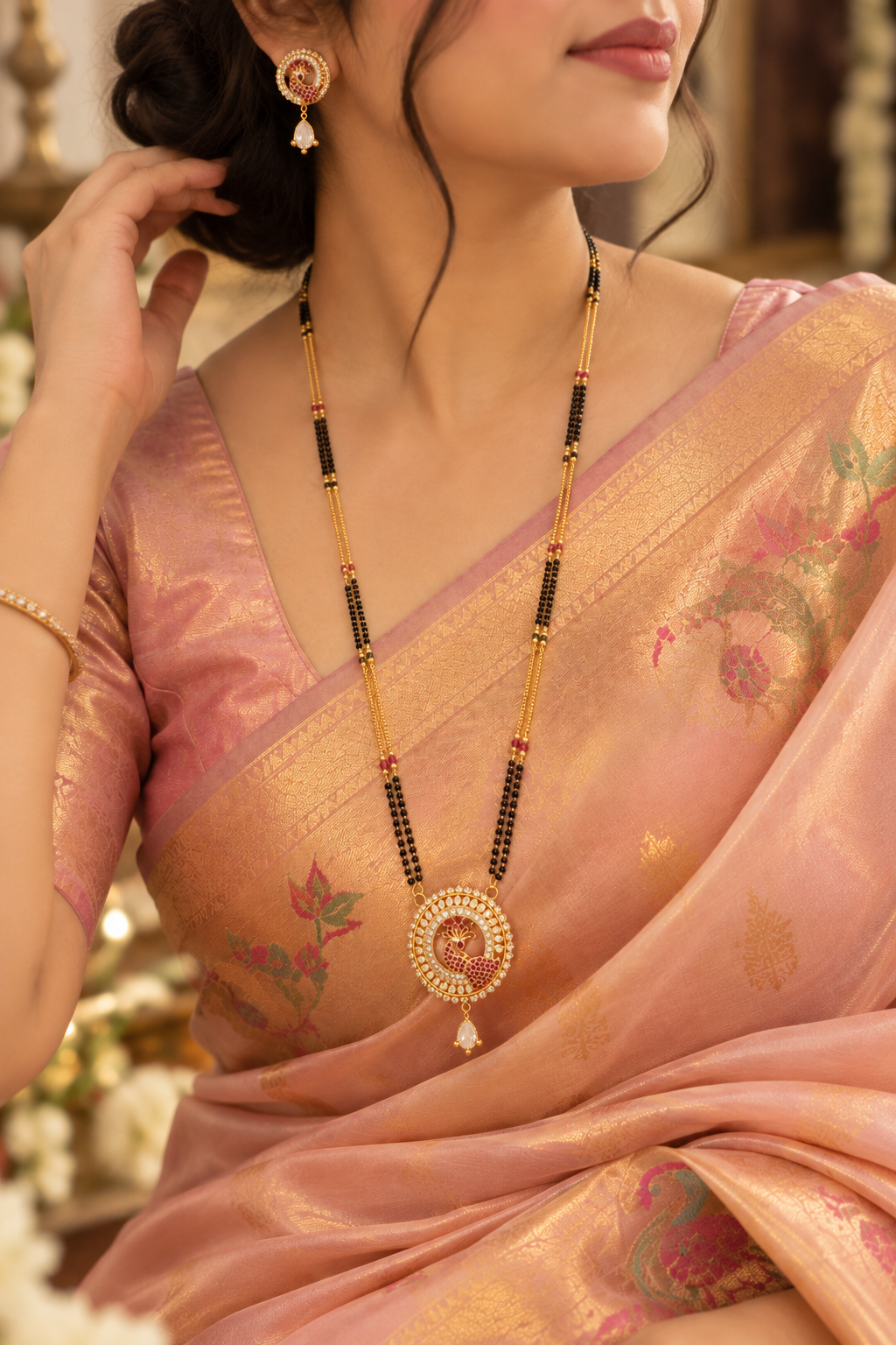 Mohana Peacock Long Mangalsutra Set