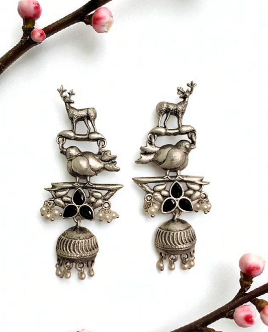 Mriga oxidised danglers - premium affordable earrings