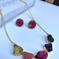 Imara multi-color semi-precious stone necklace set