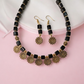 Naisha black beaded choker necklace set