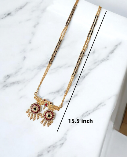 Nakshatra timeless gold plated long mangalsutra set