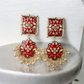 Nalini Red meenakari earrings