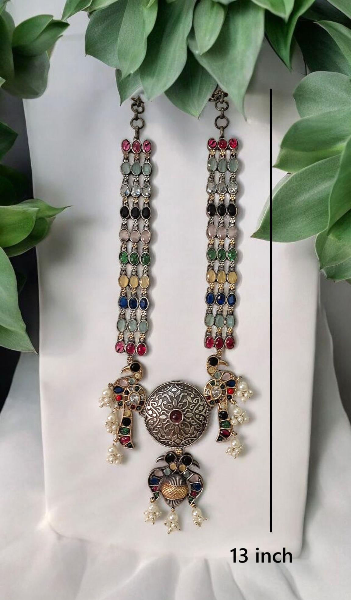 Navtara Dual Tone Necklace Set displayed on a white background