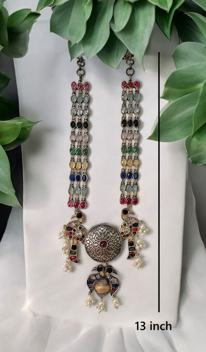 Navtara Dual Tone Necklace Set displayed on a white background