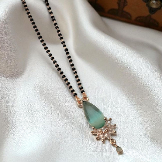 Padmaja Aqua Short Modern Mangaslutra  - minimal daily wear mangaslutra