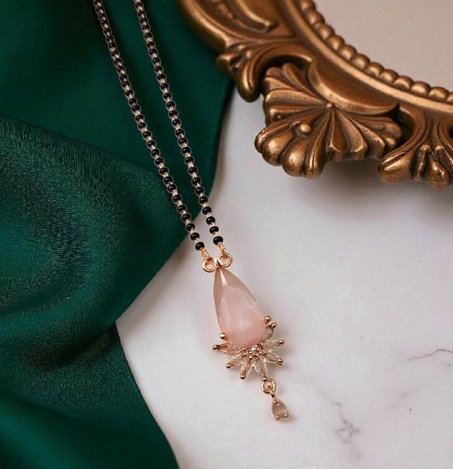 Padmaja Rose Short Modern Mangaslutra I Minimal Daily Wear