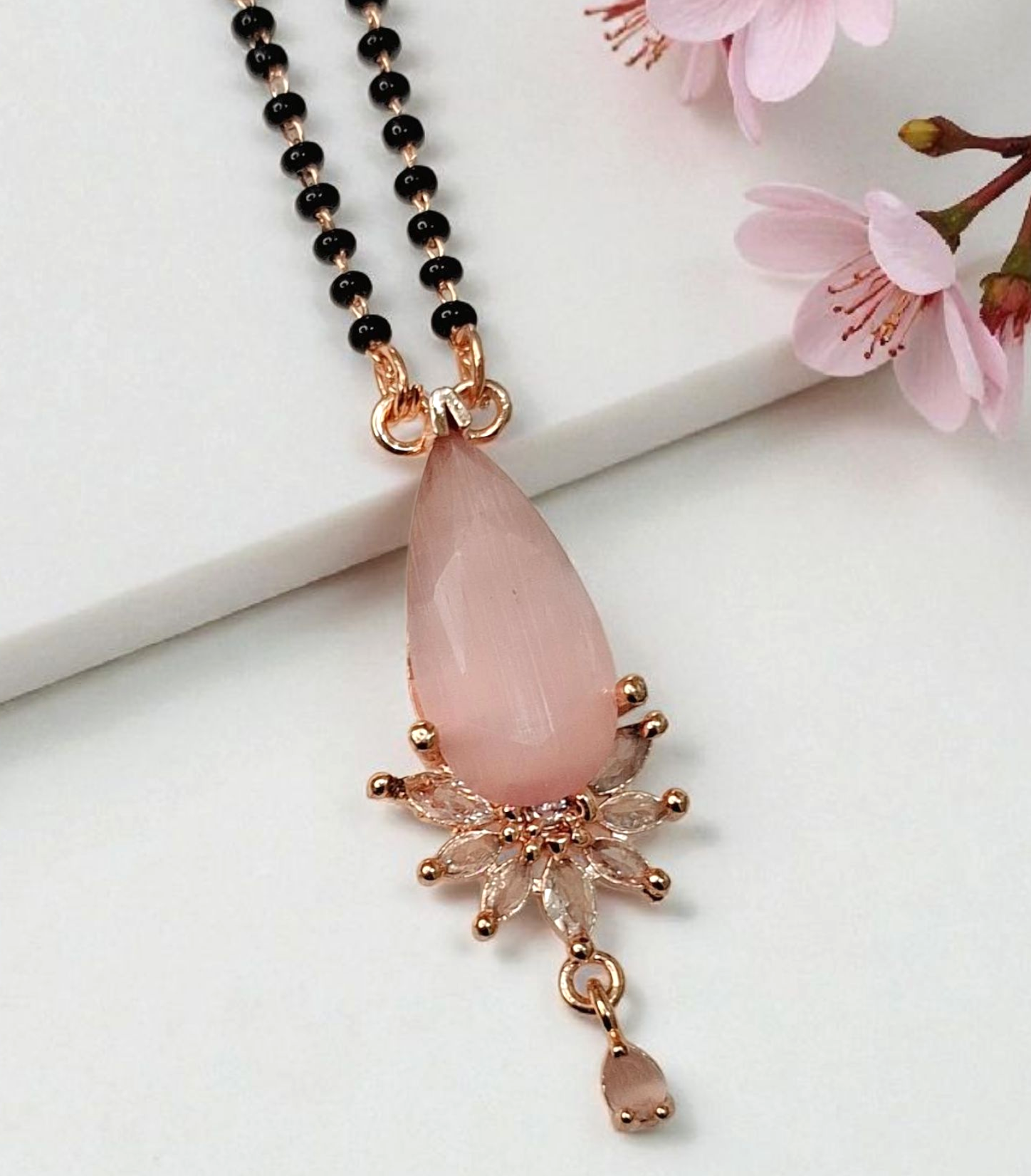 Padmaja Rose Short Modern Mangaslutra I Minimal Daily Wear