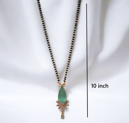 Padmaja Aqua Short Modern Mangaslutra  - minimal daily wear mangaslutra