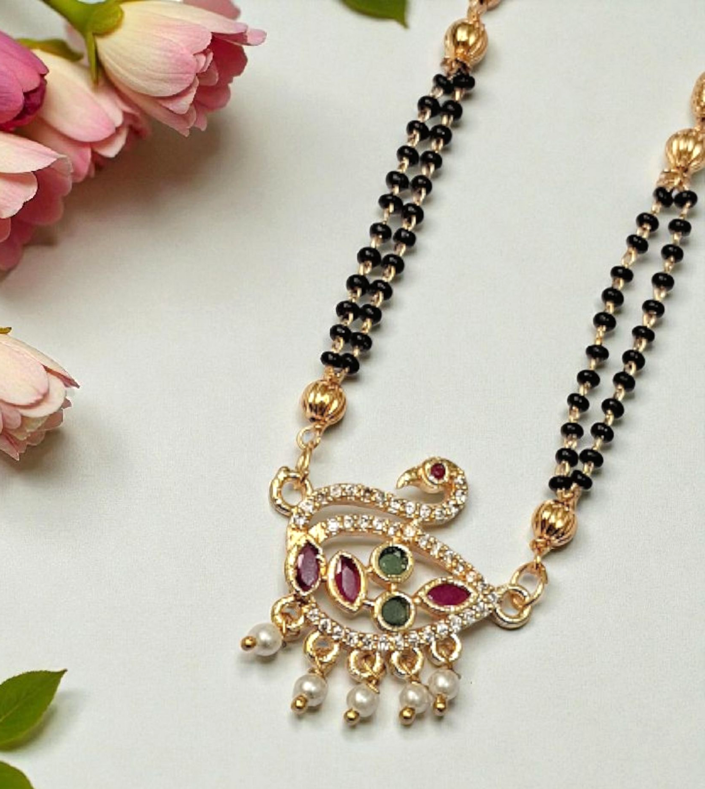 Paradise Dove Short Mangaslutra - designer mangalsutra for modern brides