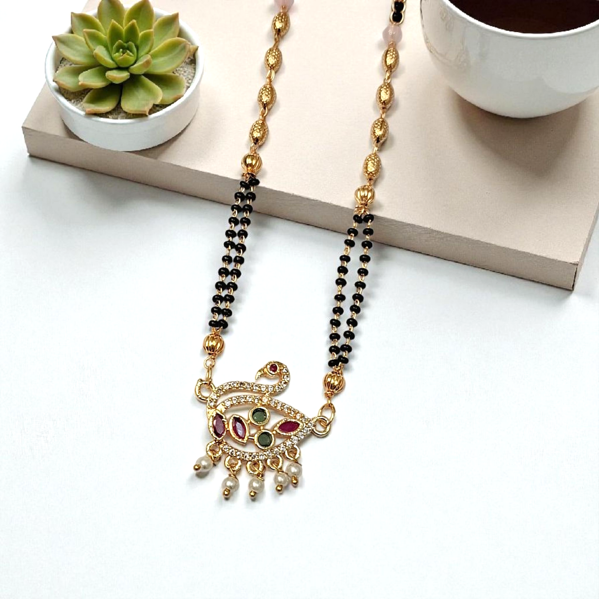 Paradise Dove Short Mangaslutra - designer mangalsutra for modern brides