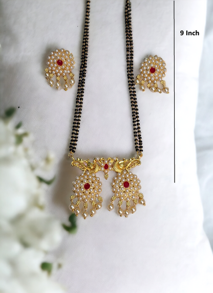 Pearl moti short mangalsutra set