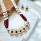 Saaj Gold plated Red and Green Kundan tanmani set