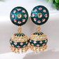 Inali green meenakari jhumka