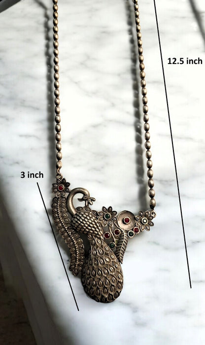 Pihu silver oxidised necklace
