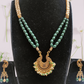 Ramya green beaded oxidised necklace set