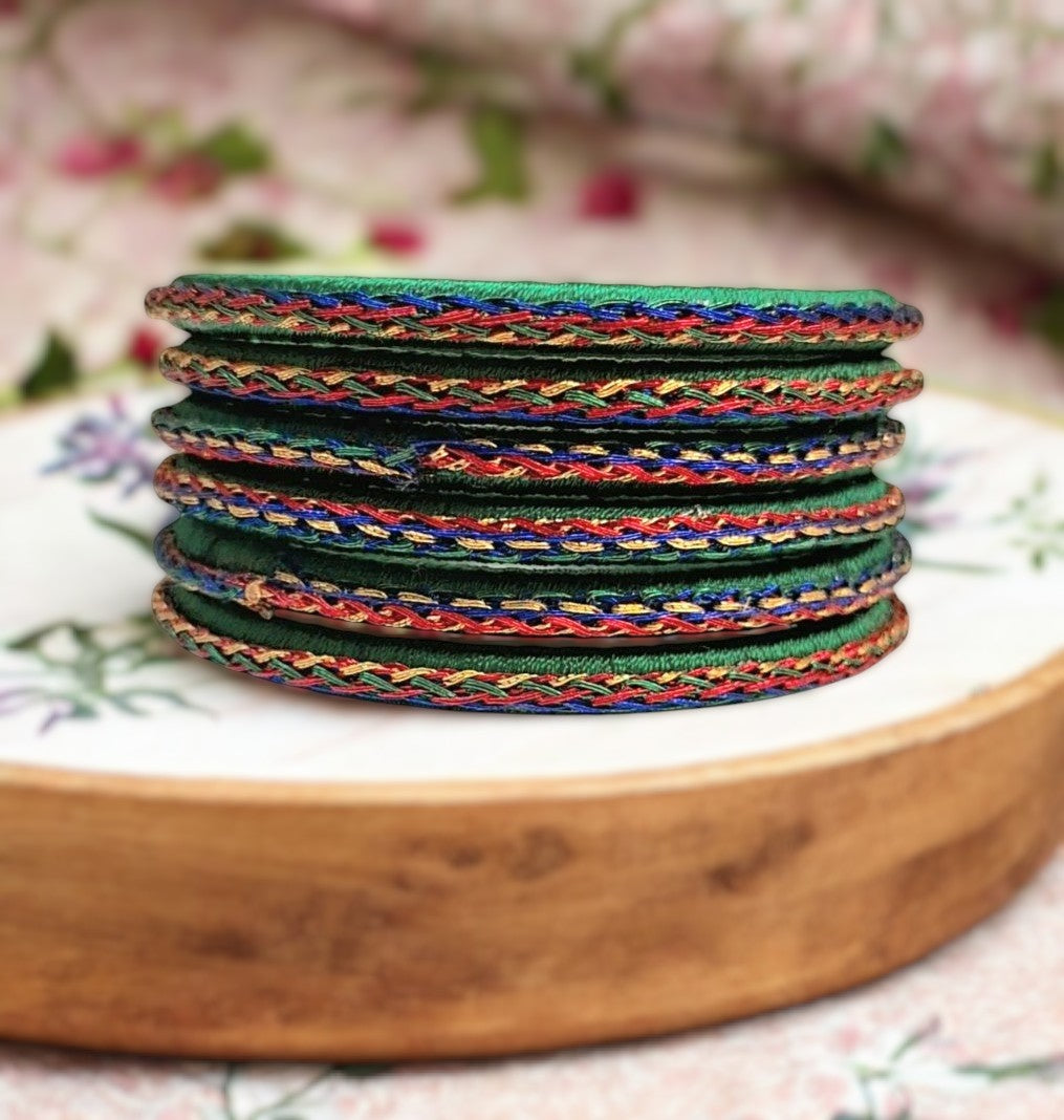 Rangeeli Jade silk thread bangle set