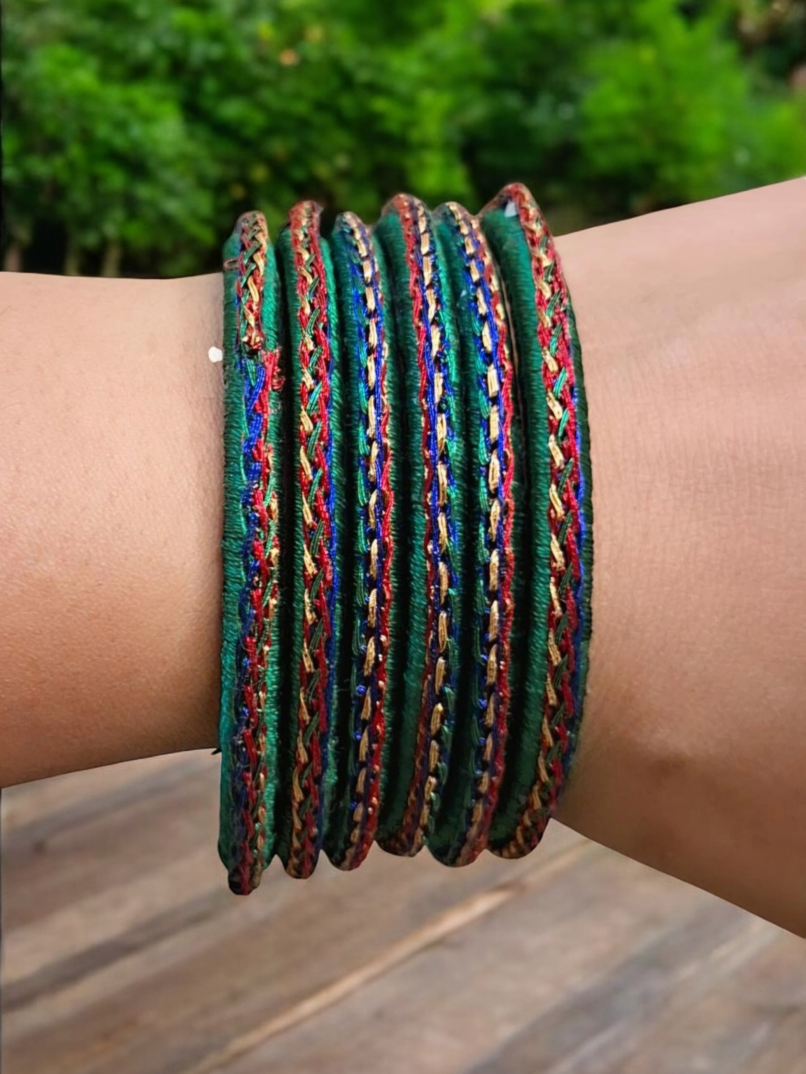 Rangeeli Jade silk thread bangle set