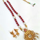 Ishanvi gold plated red beaded traditional necklace set