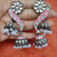 Reesha Pink Oxidised jhumka