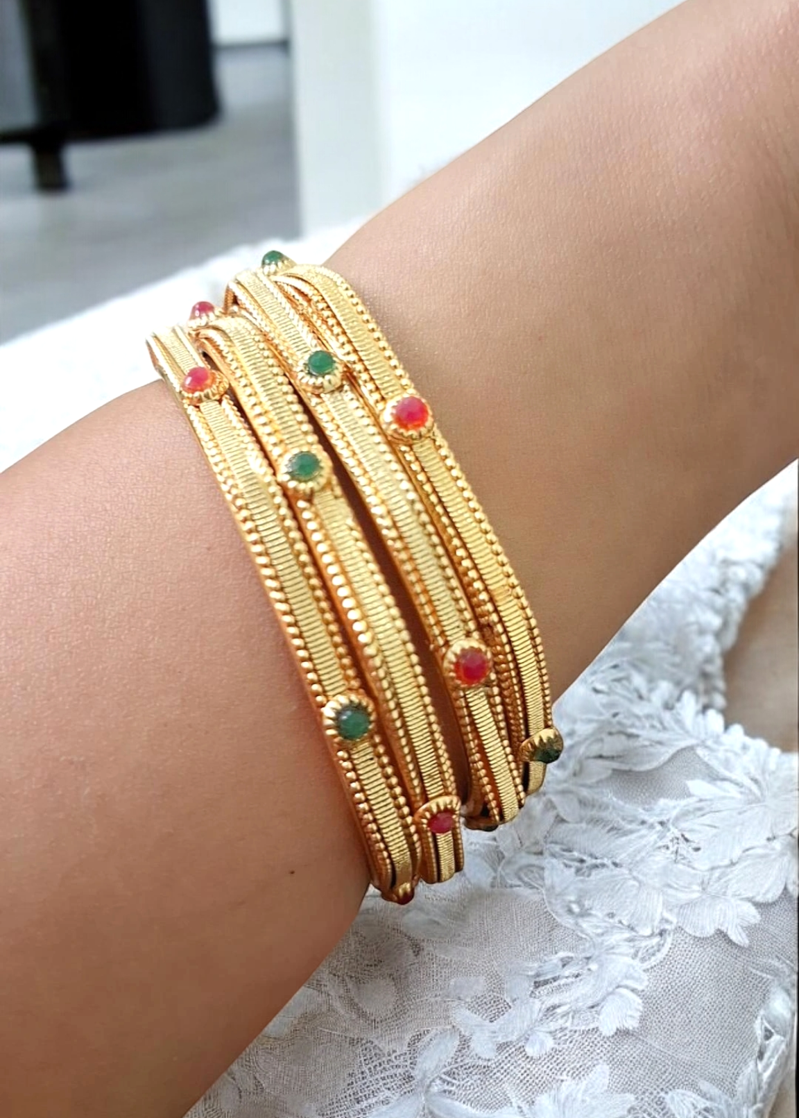 Reet gold plated bangle set