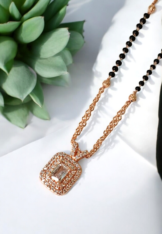 Regal poise rose gold short mangalsutra