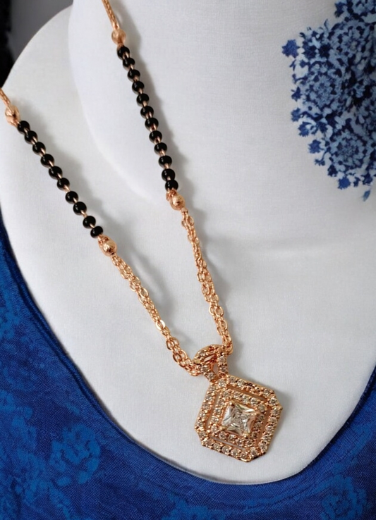 Regal allure rose gold short mangalsutra