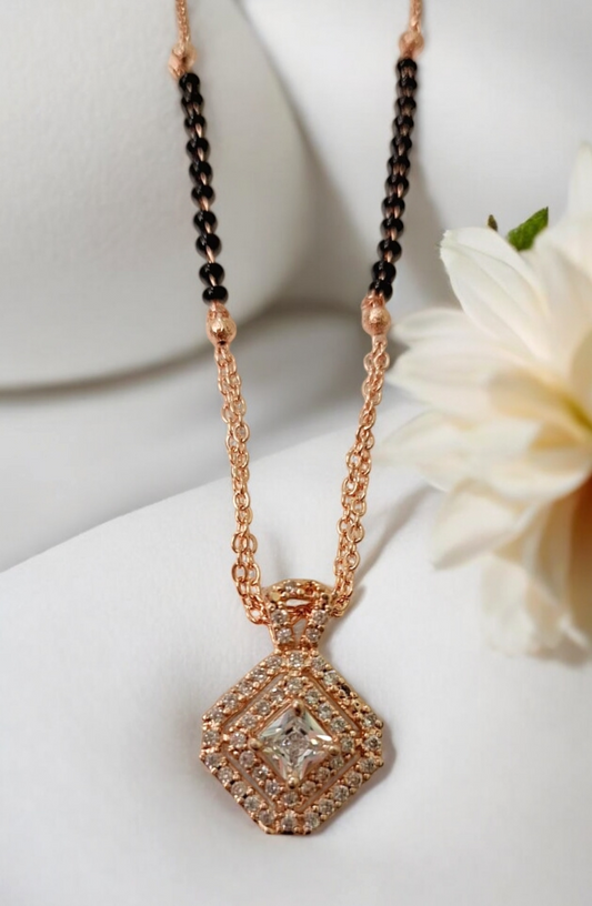 Regal allure rose gold short mangalsutra