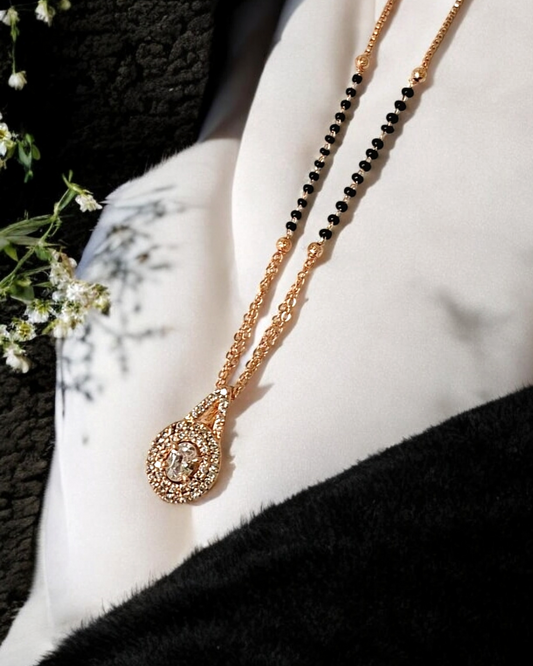 Regal charm rose gold short mangalsutra
