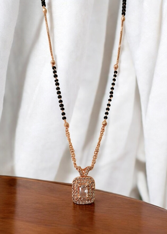 Regal poise rose gold short mangalsutra