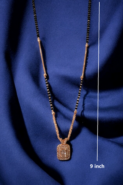 Regal poise rose gold short mangalsutra