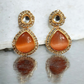 Rita orange stone beaded choker set