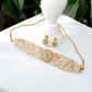 Rita pista green stone beaded choker set