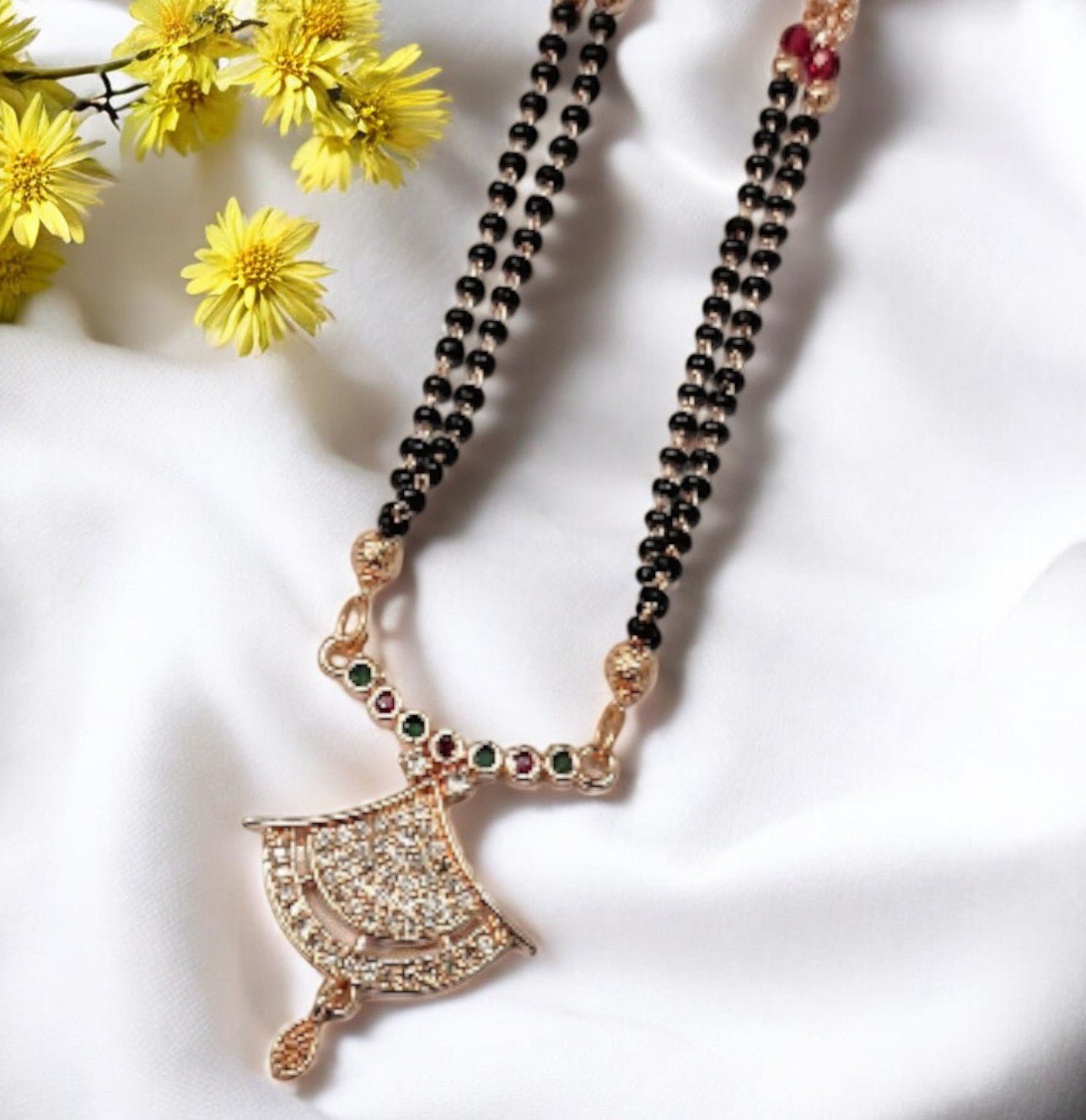 Roshni Grace Rose gold short mangalsutra - designer mangalsutra for modern brides