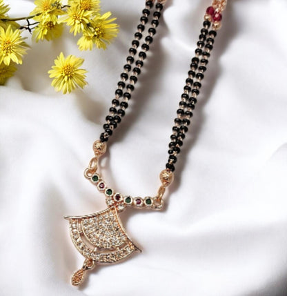 Roshni Grace Rose gold short mangalsutra - designer mangalsutra for modern brides
