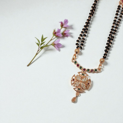 Roshni Regal Rose gold short mangalsutra - designer mangalsutra for modern brides