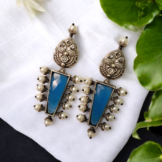 Ryka Blue oxidised earrings