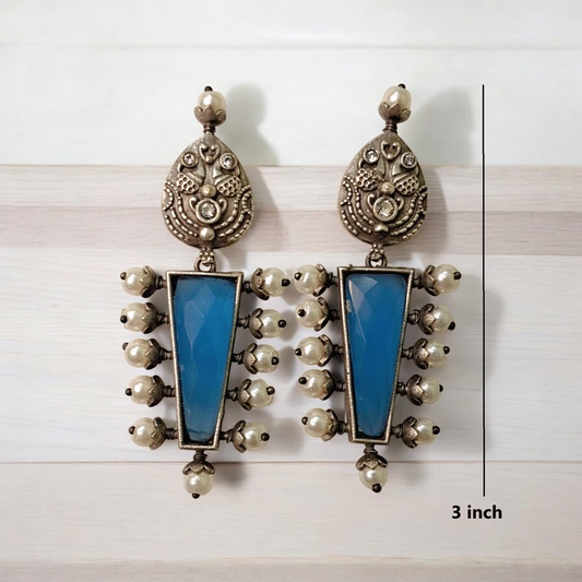 Ryka Blue oxidised earrings