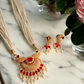 Saachi pink stone tanmani necklace set